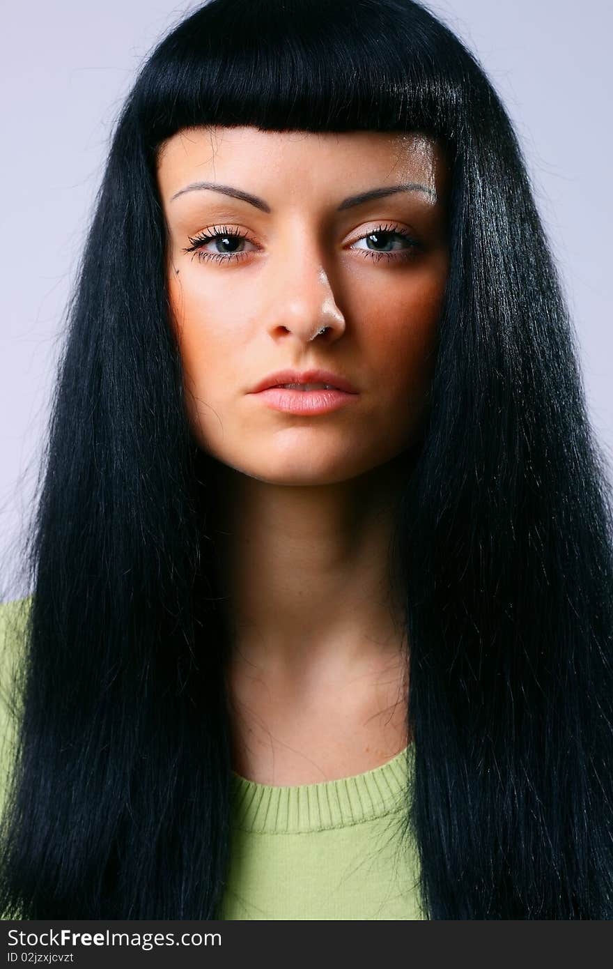 Young beautiful woman dancer - studio portrait