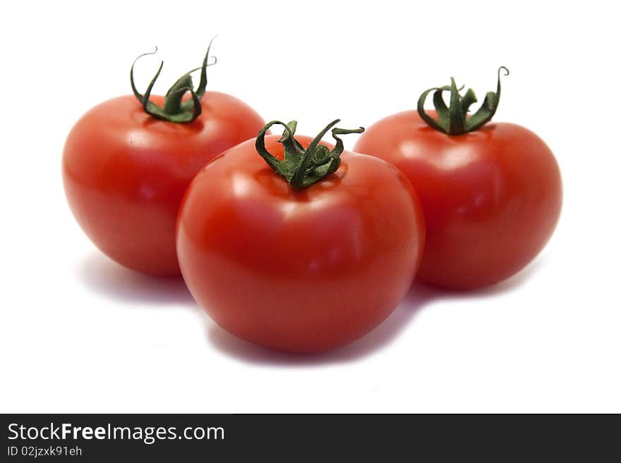 Three Tomato Isolated On White