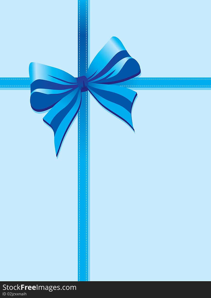 A blue package with a ribbon wrapped around. A blue package with a ribbon wrapped around