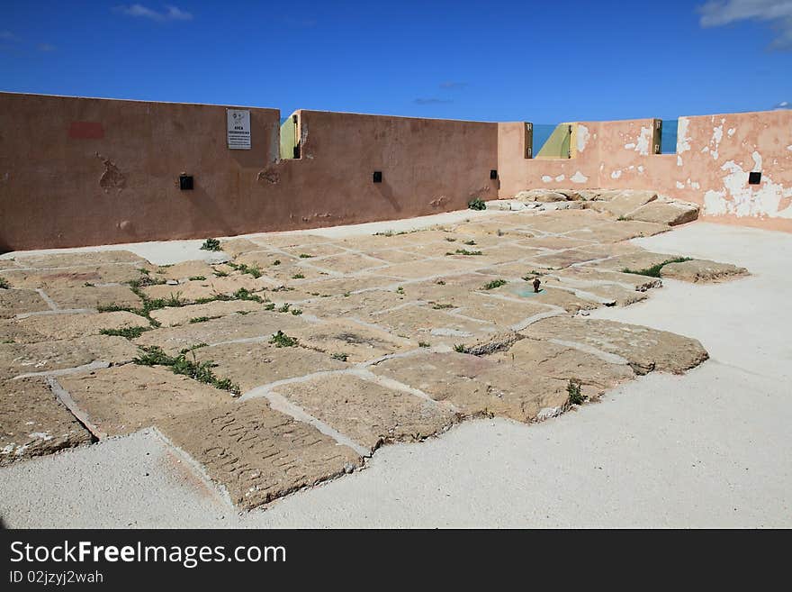 The walls and the ruins of the bastion of the city of Trapani Sicily Italy. The walls and the ruins of the bastion of the city of Trapani Sicily Italy