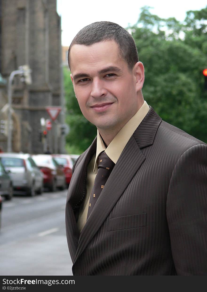 Portrait Of Businessman On The Street