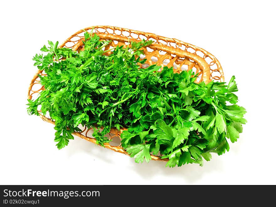 Parsley in a basket