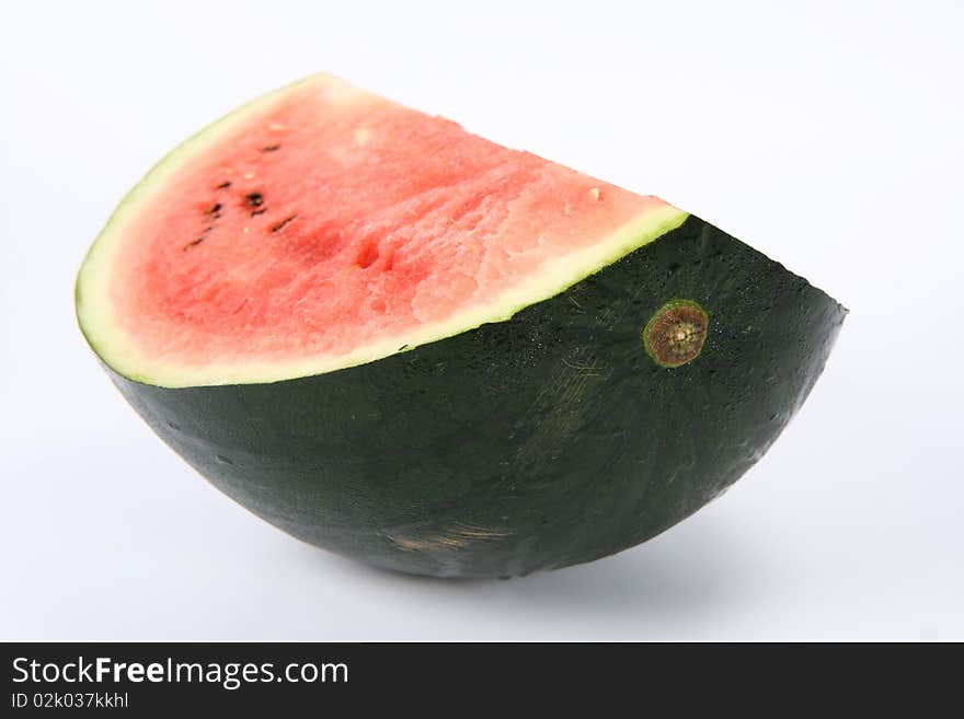 Piece of a watermelon on white background