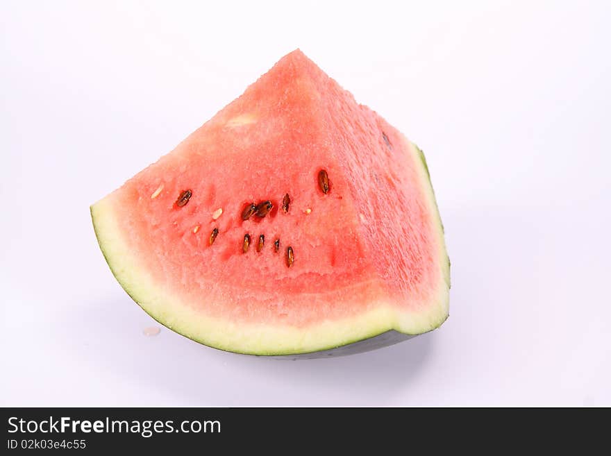 Piece of a watermelon on white background