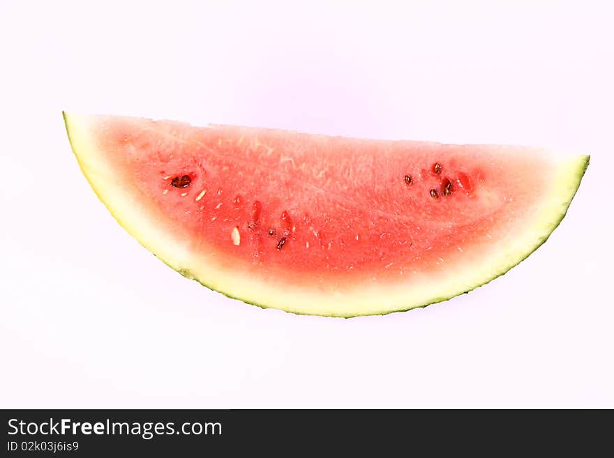 Slice of watermelon on white background