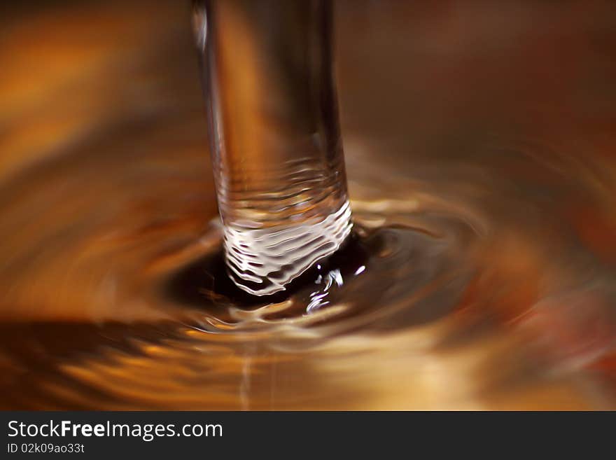 Close up of falling water