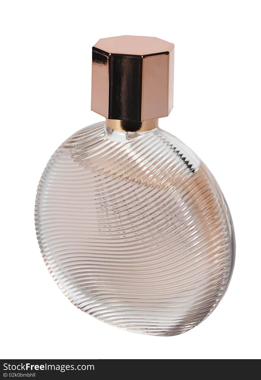 Bottle of female perfume isolated on the white