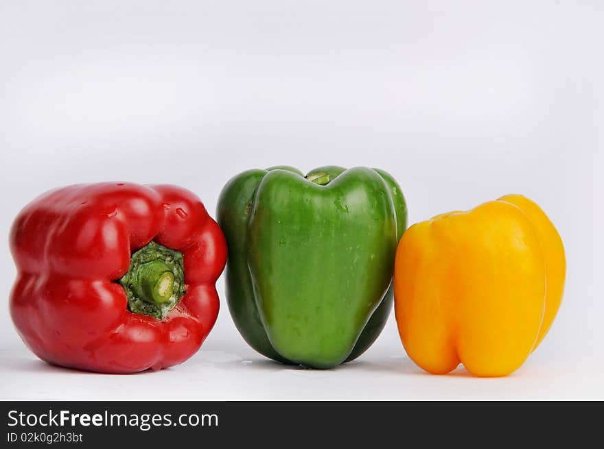 Capsicums (peppers) isolated on white