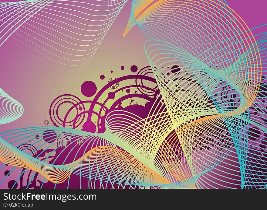 Abstract background with decorative textures  and lines