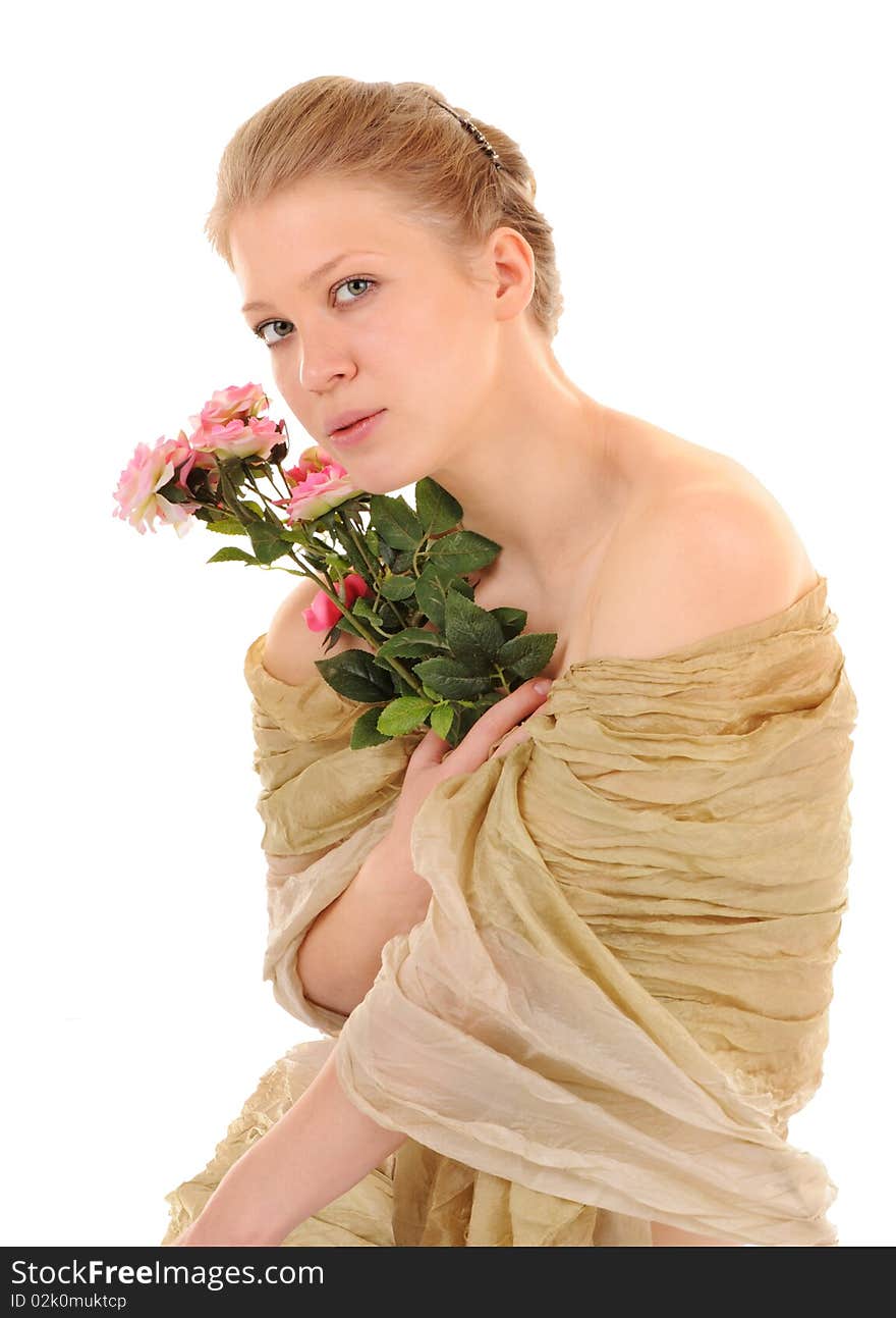 Transparent girl with a rose