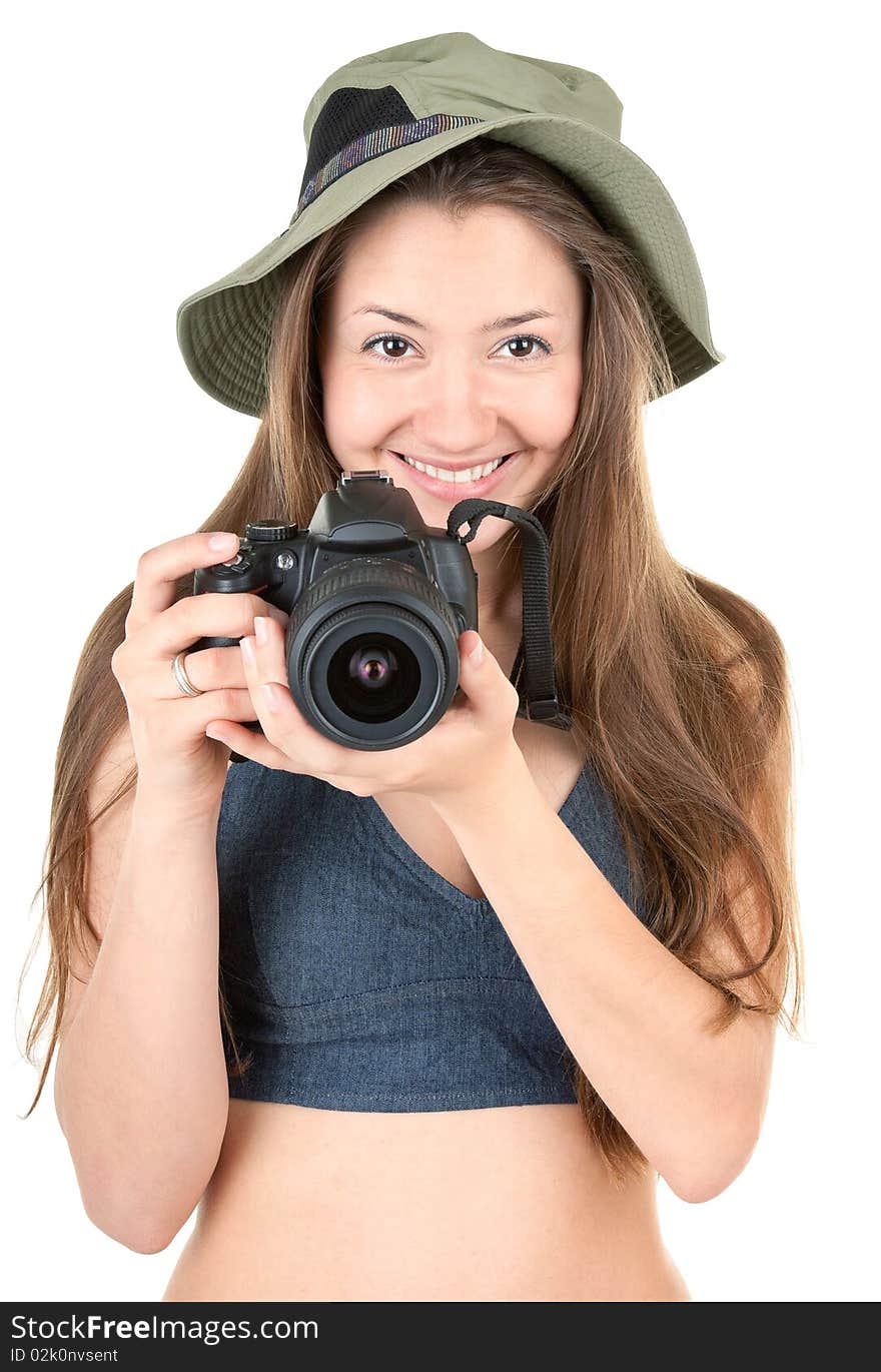 Young Tourist With Camera