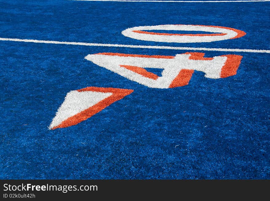 BSU blue astro turf in Boise, Idaho. BSU blue astro turf in Boise, Idaho