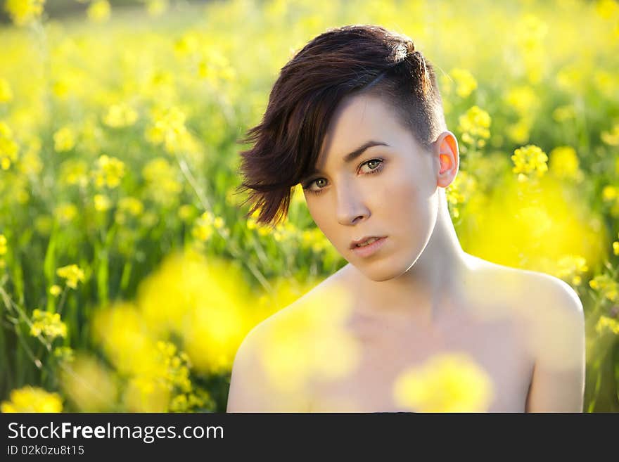 Young modern girl with no clothes on nature. Young modern girl with no clothes on nature.