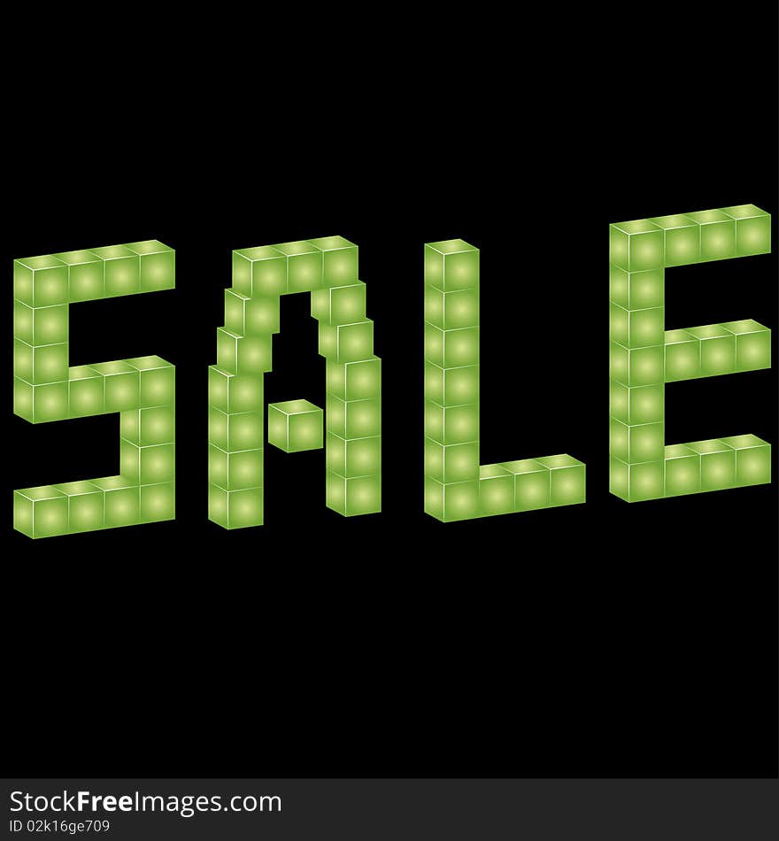 Green sale word. Vector illustration. Green sale word. Vector illustration