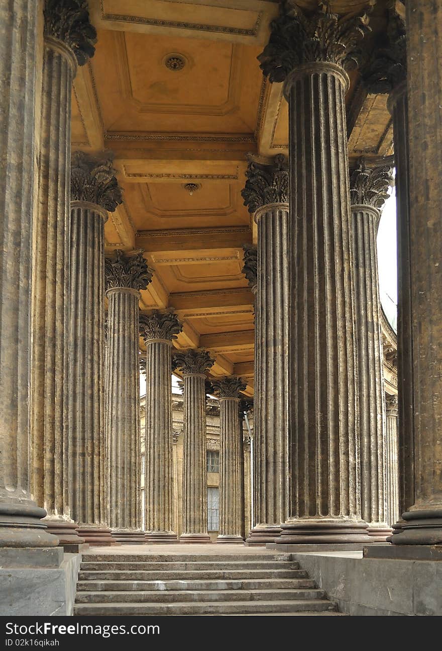 Isaaky cathedral. columns and steps. Isaaky cathedral. columns and steps