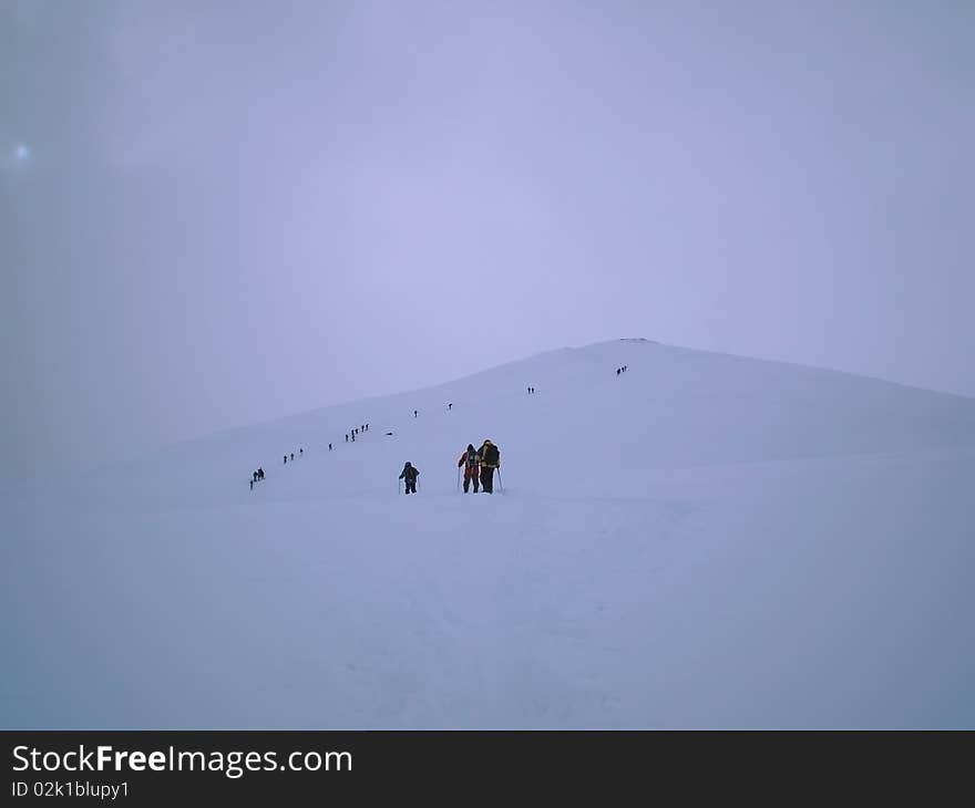 Climbing cazzola peak