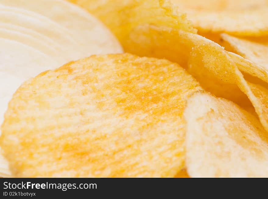 Background form french fries close up