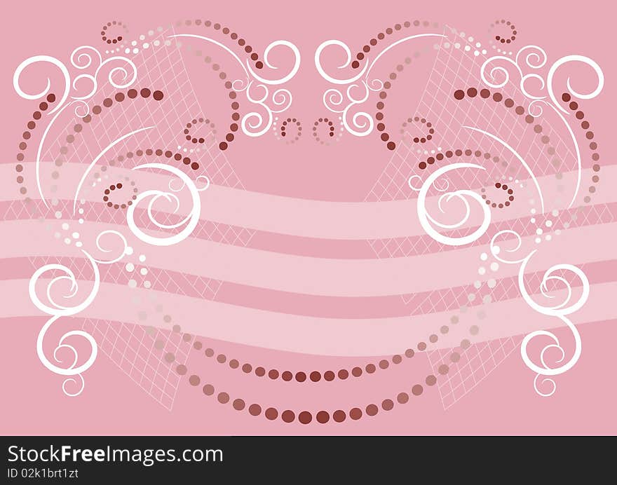 Pink Background With Ornament. Background. Banner.