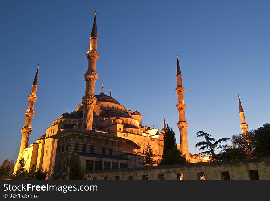 Blue Mosque, also known as Sultan Ahmed Mosque, in Istanbul. Blue Mosque, also known as Sultan Ahmed Mosque, in Istanbul.