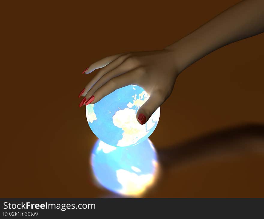 Hand And Luminous Globe