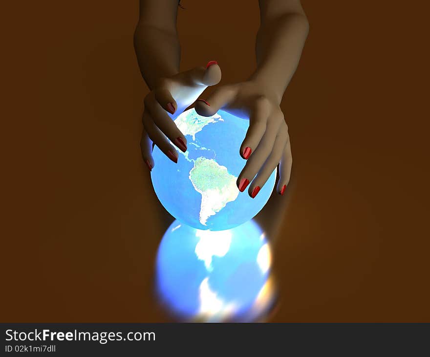 Hand And Luminous Globe