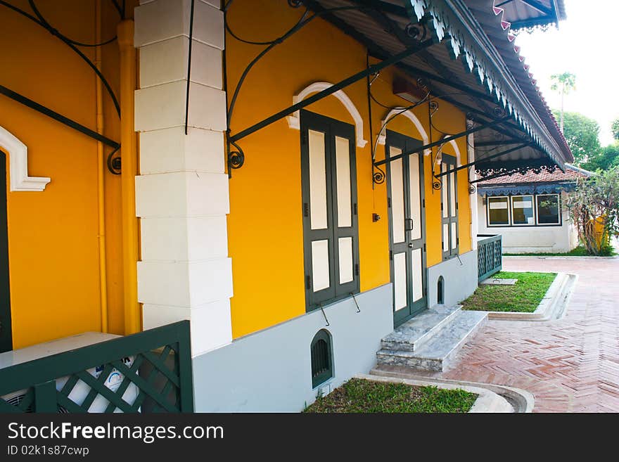 Colorful building in temple of King Rama the fifth