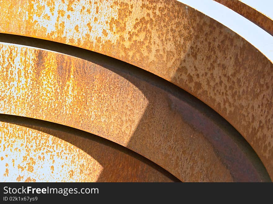 Rusty Steel Coils at an industrial Factory, manufacturing Industries, Photo