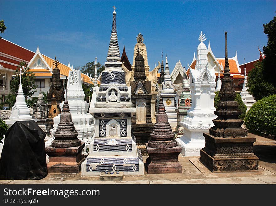 Thai people always contain their family's bone in stupa for respect after died family live together again. Thai people always contain their family's bone in stupa for respect after died family live together again