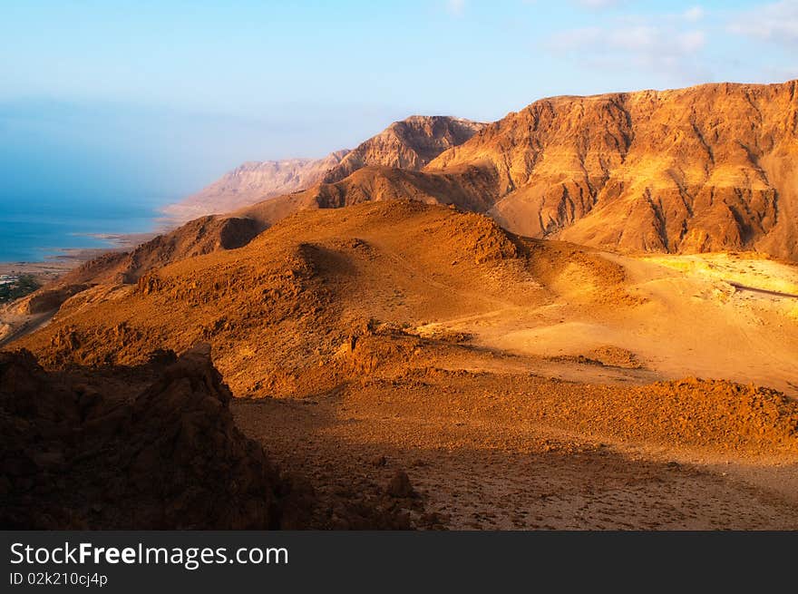 Israel - Dead Sea area, view from hills. Israel - Dead Sea area, view from hills