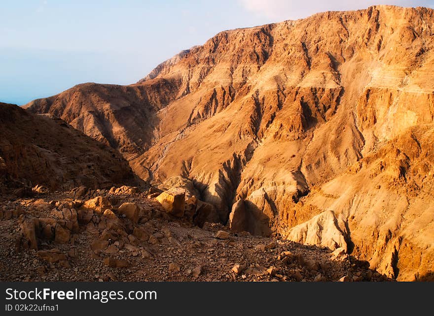 Israel - Dead Sea hills. Sunrise. Israel - Dead Sea hills. Sunrise