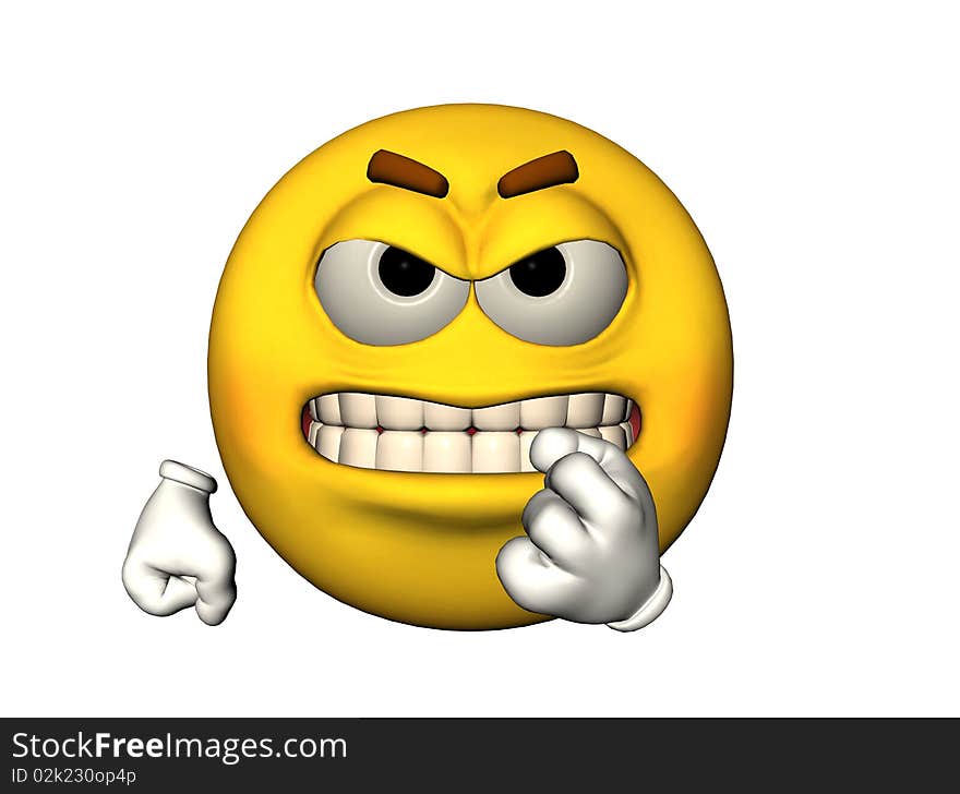 Angry Emoticon With Baring Teeth