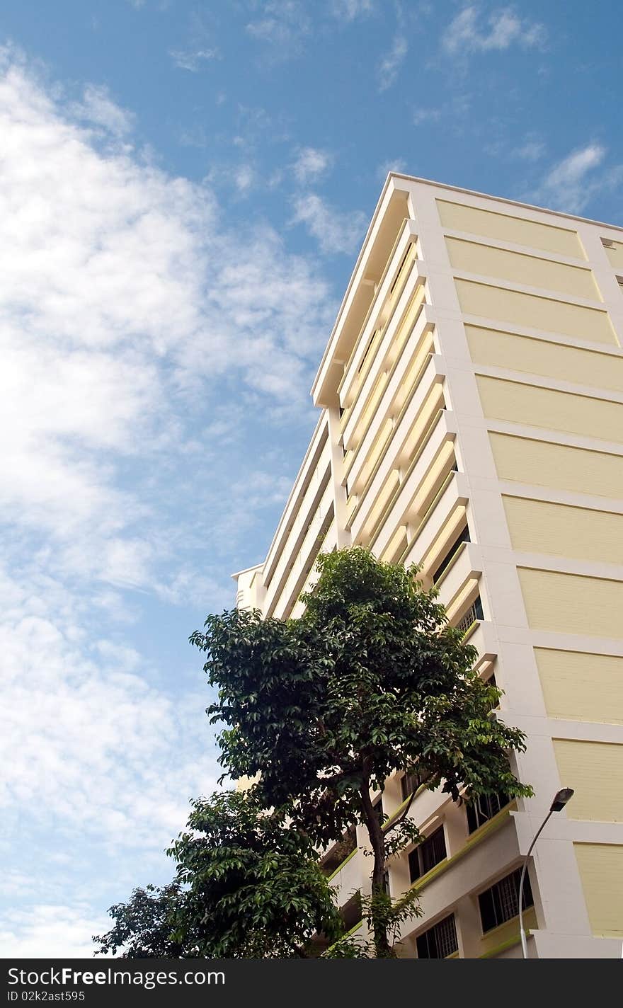 View of Singapore government-built residential building. View of Singapore government-built residential building