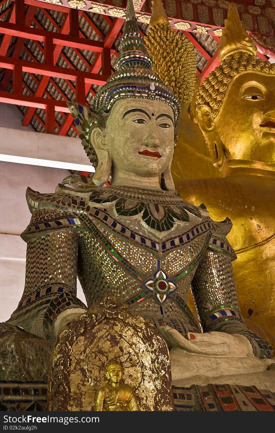 Ancient statue in Thai temple. Ancient statue in Thai temple