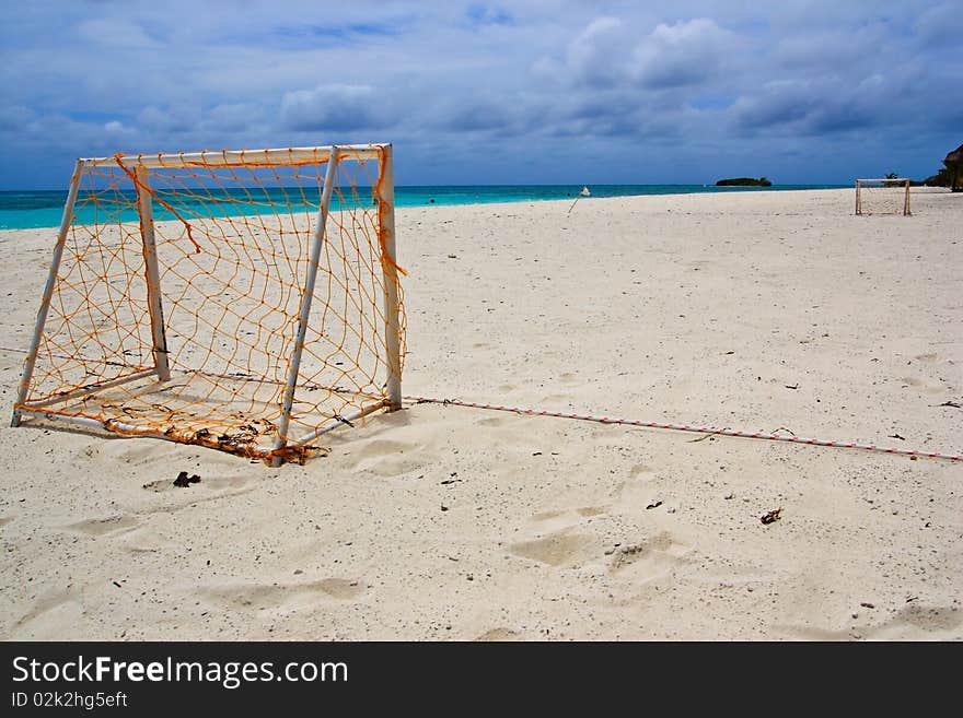 Goal of football beach on the beach. Goal of football beach on the beach.