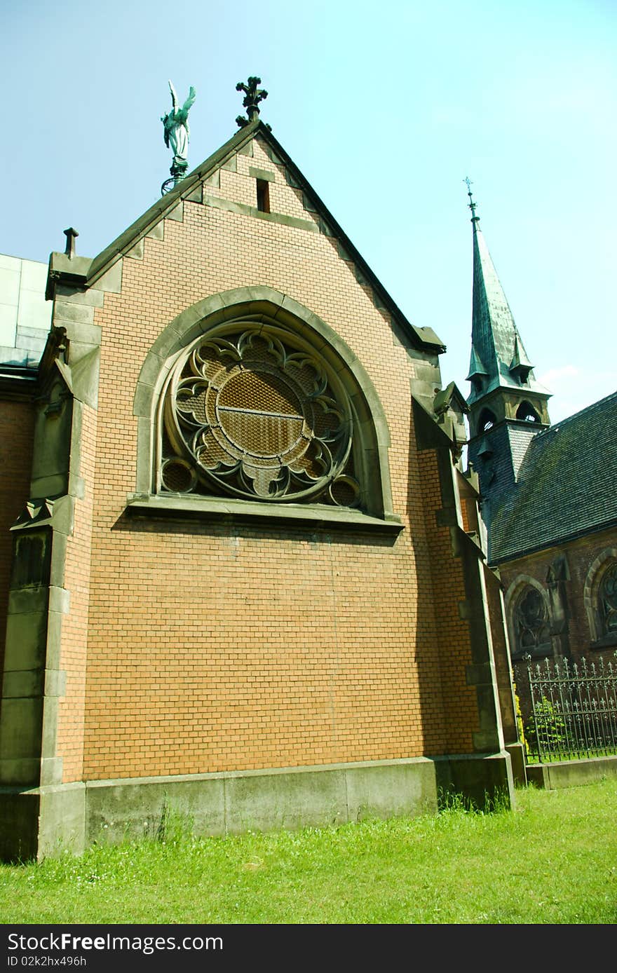 The old wooden church with tower