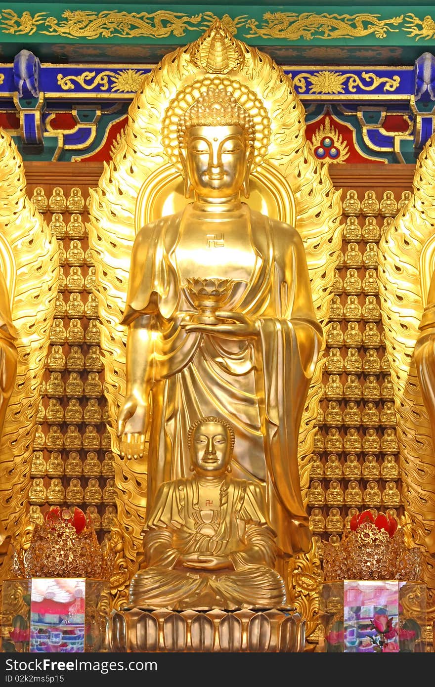 Golden buddha in Thailand.The symbol of peaceful.