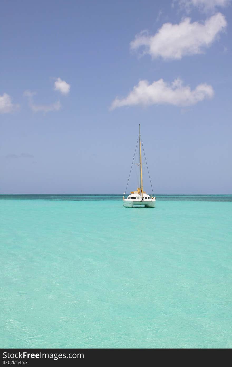 Catamaran in saona beach