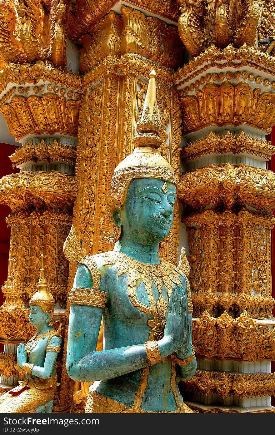 Molded figure in temple of Thailand