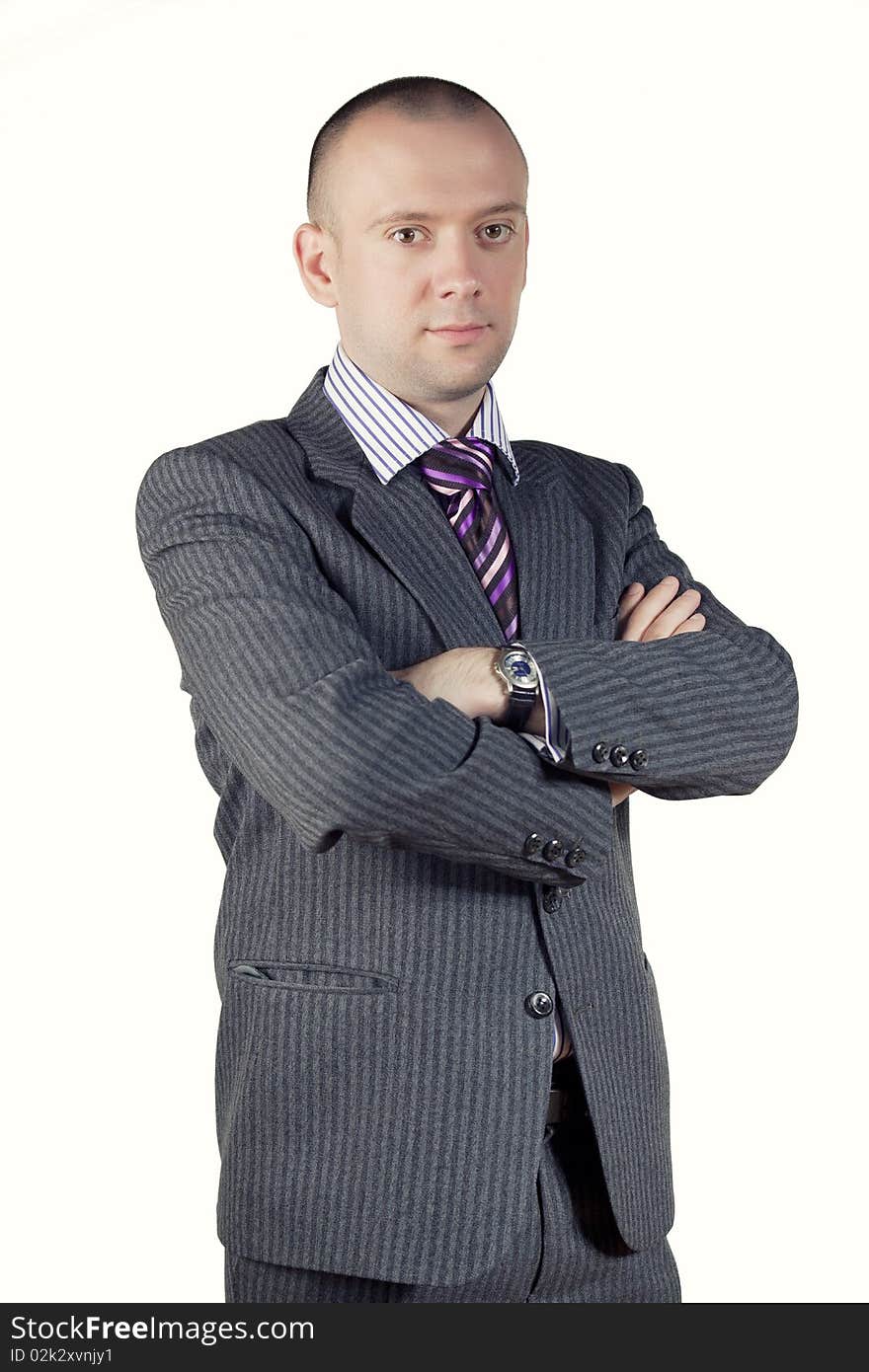 Young man posing on a white background. Young man posing on a white background