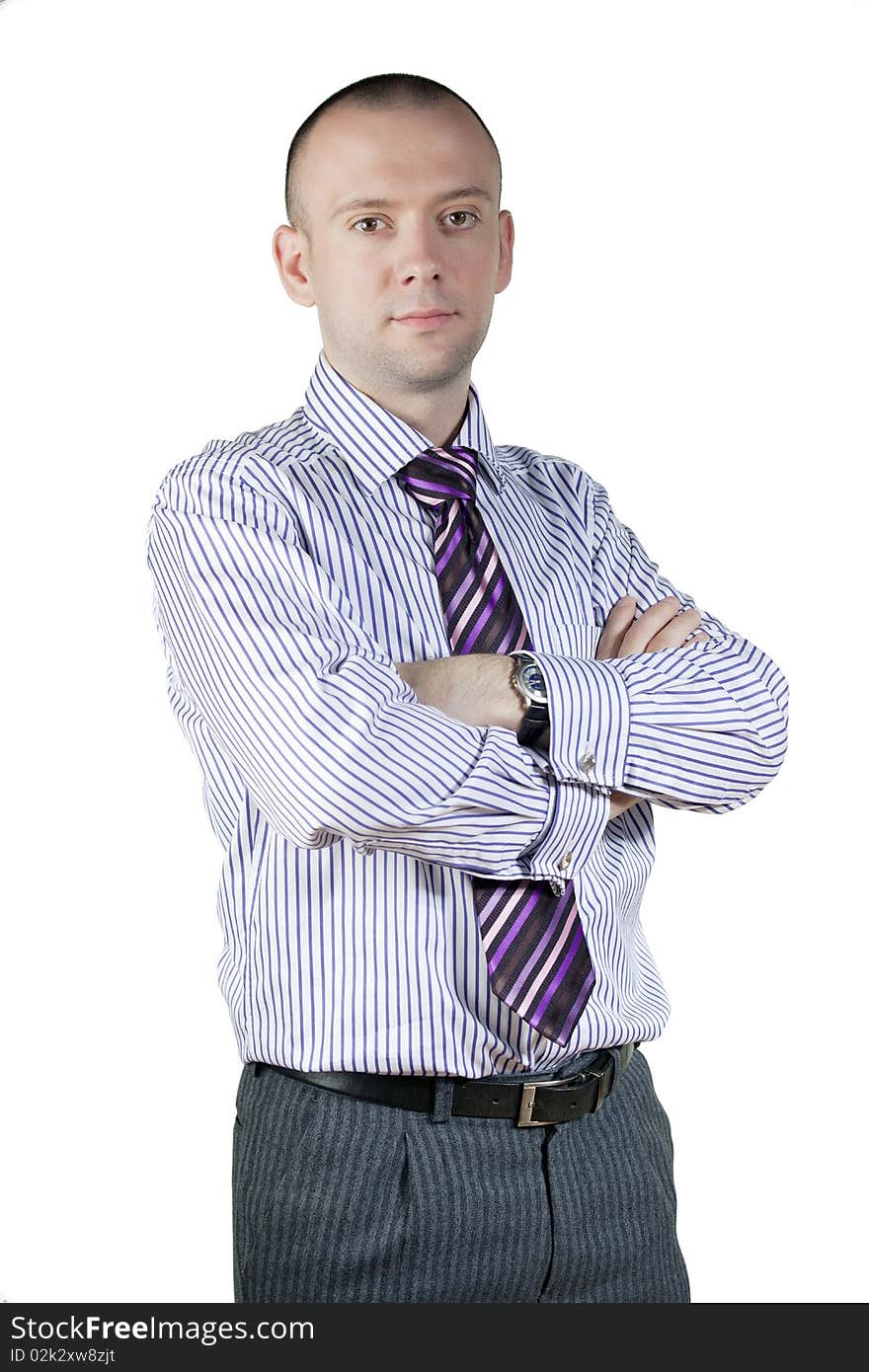 Young man posing on a white background. Young man posing on a white background