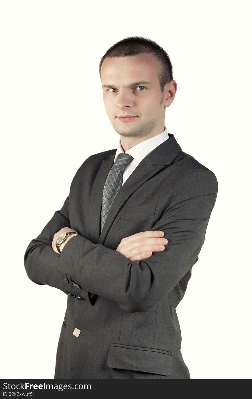 Young man posing on a white background. Young man posing on a white background