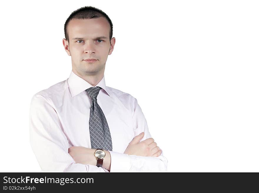 Young man posing on a white background. Young man posing on a white background