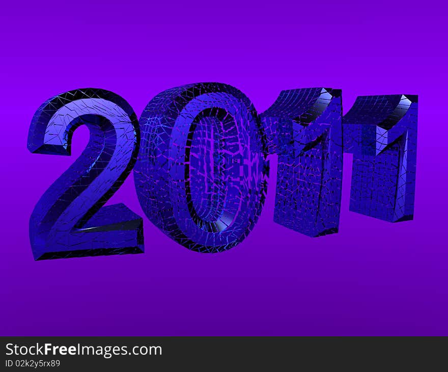 3D rendered 2011 new year logo