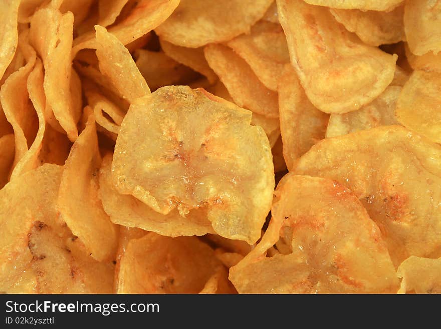 Closeup of butter coated banana