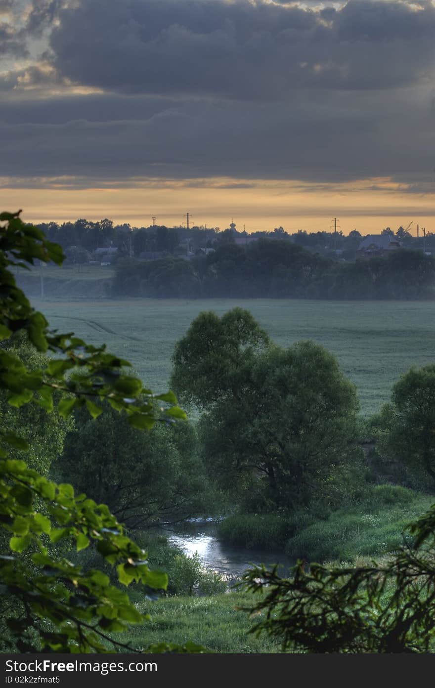 Landscape at early morning in countryside