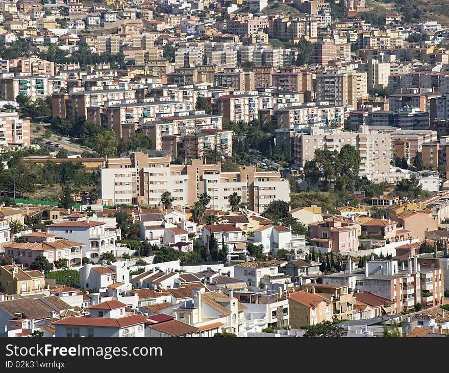 Fast growing Malage city in Spain. Urban scene. Fast growing Malage city in Spain. Urban scene