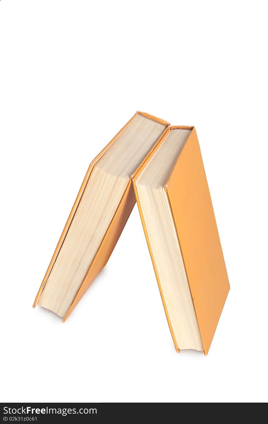 Stack of books isolated on the white background