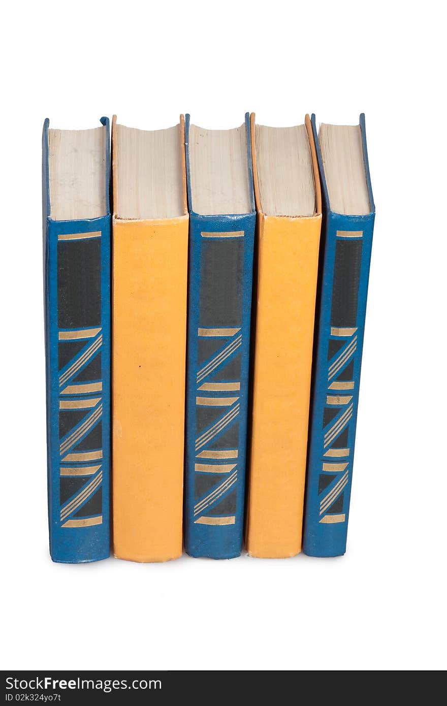 Stack of books isolated on the white background