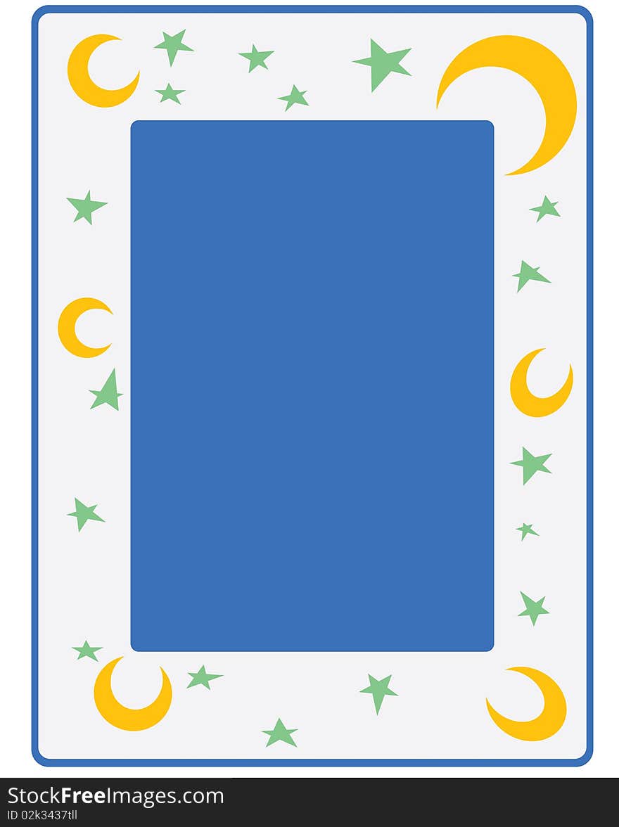 Photo album Frame with stars and moon. Photo album Frame with stars and moon