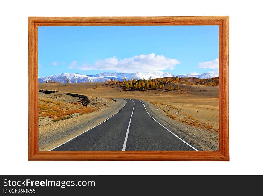 Photo of mountain road In a framework